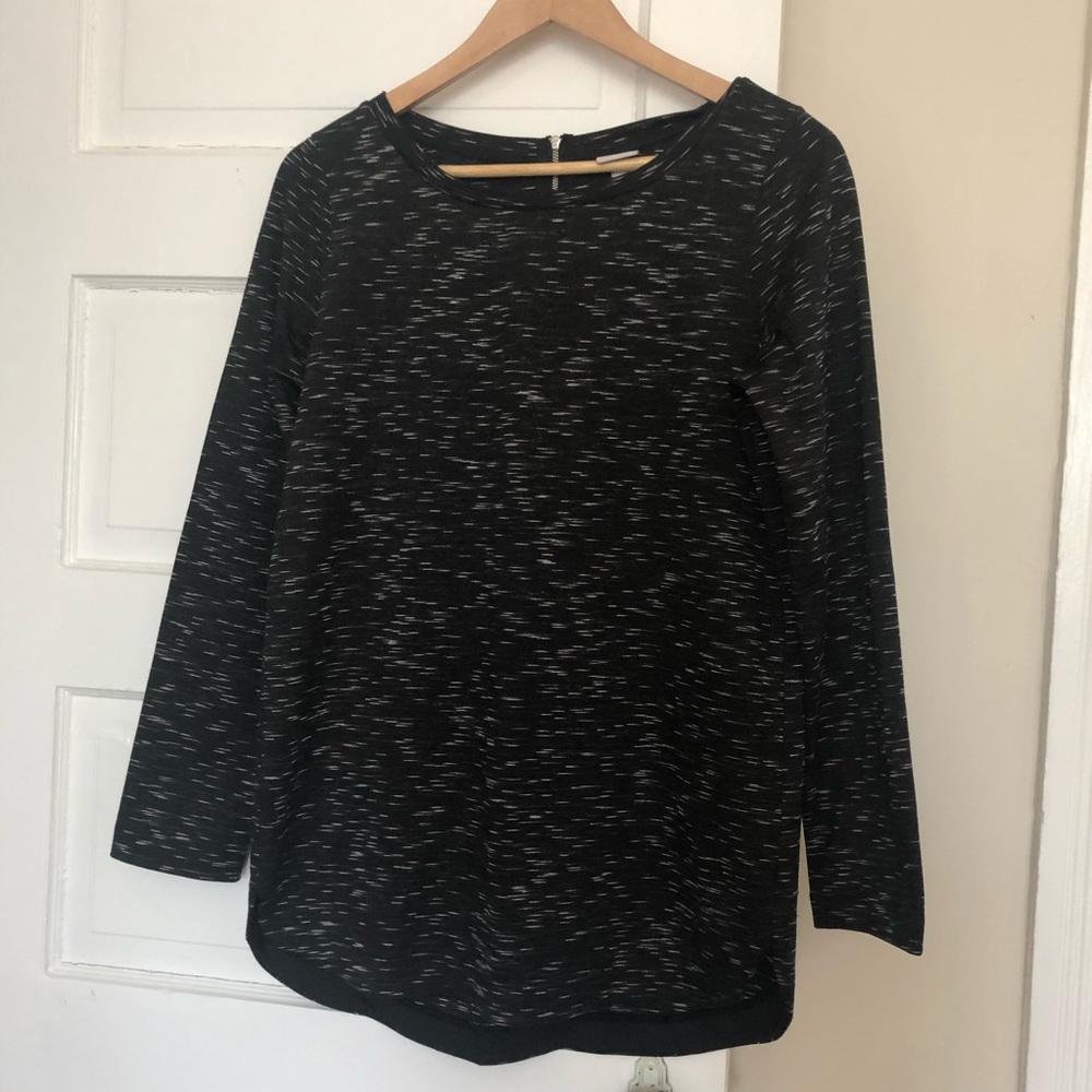 Black Heathered Tunic Top, M - Picture 1 of 5